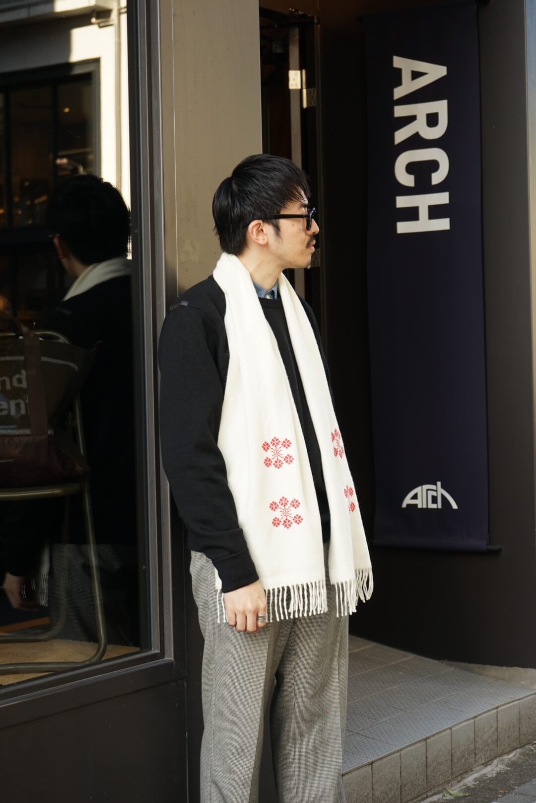 THE INOUE BROTHERS UP-CYCLED ALPACA SCARF - WHITE