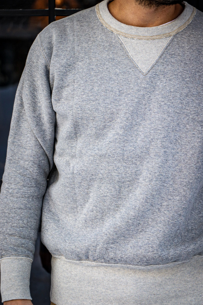 Loop Wheeled V Sweater Gray