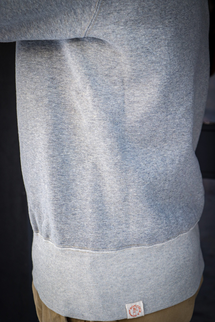 Loop Wheeled V Sweater Gray