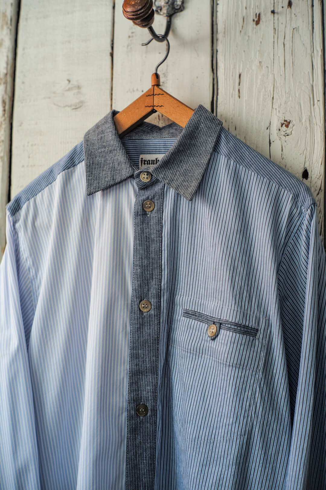 VINTAGE FABRIC EDITION BLUE STRIPE SHIRT