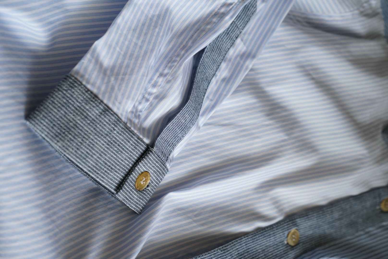 VINTAGE FABRIC EDITION BLUE STRIPE SHIRT