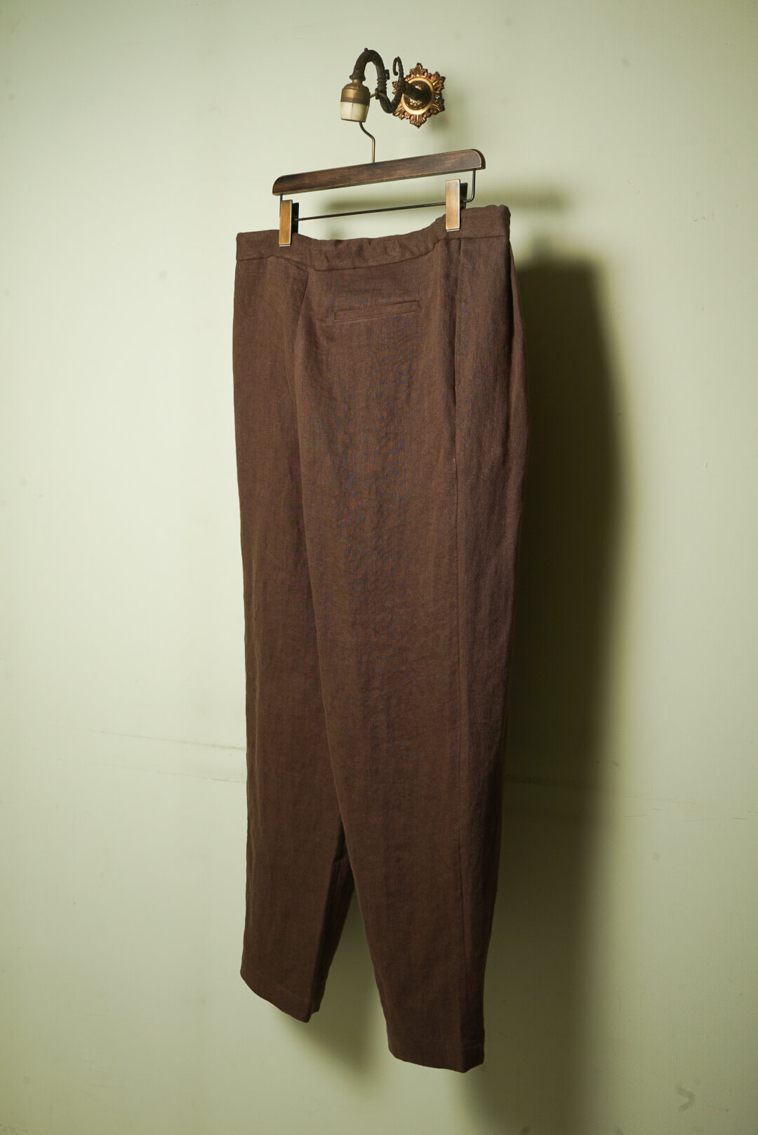 WASHED OLD LINEN 2TUCK DRAWSTRING TROUSERS