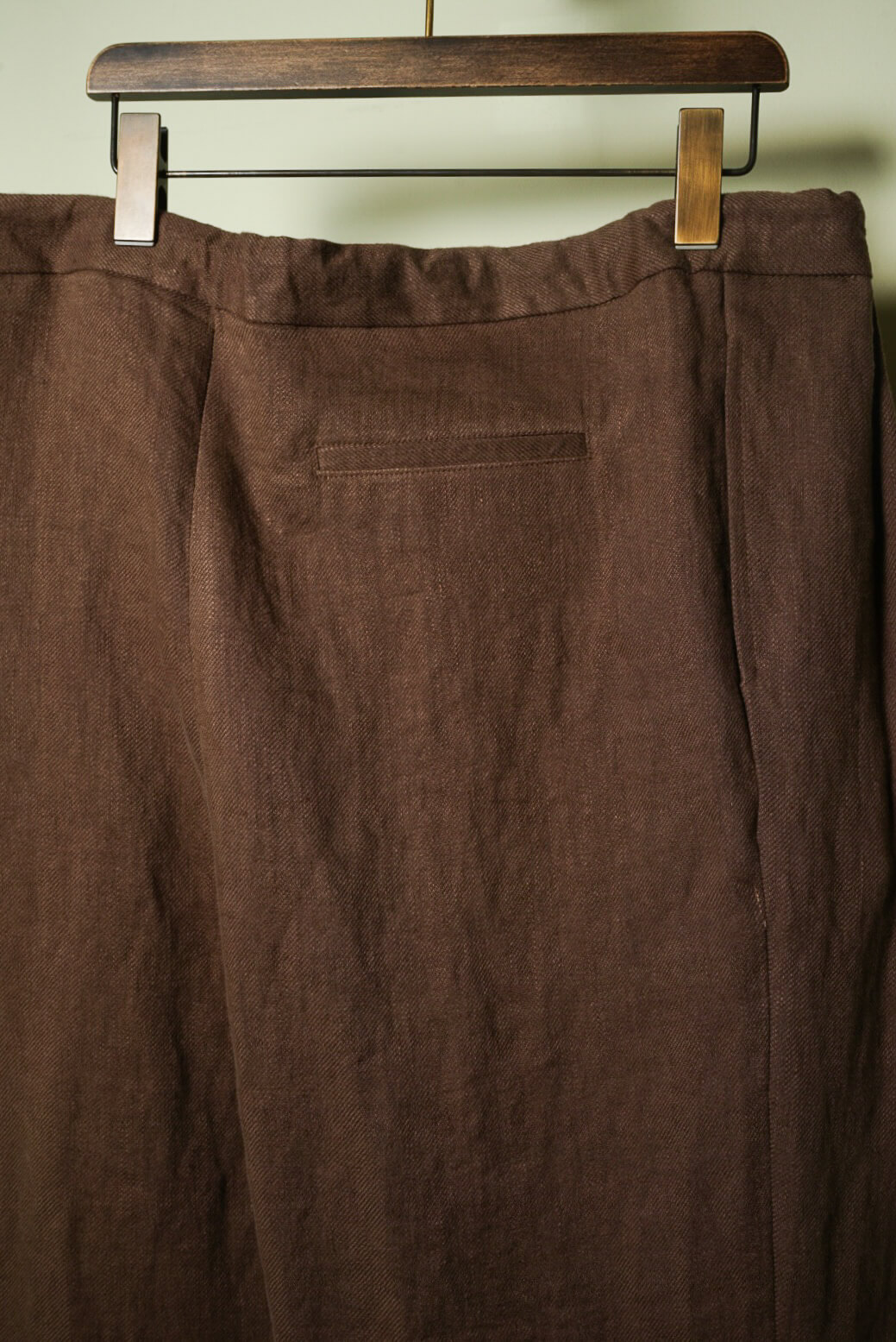 WASHED OLD LINEN 2TUCK DRAWSTRING TROUSERS