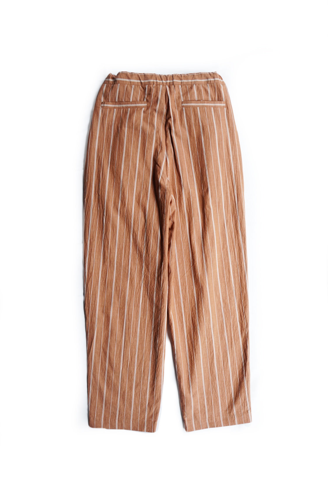 WASHED STRIPED 2TUCK DRAWSTRING TROUSER