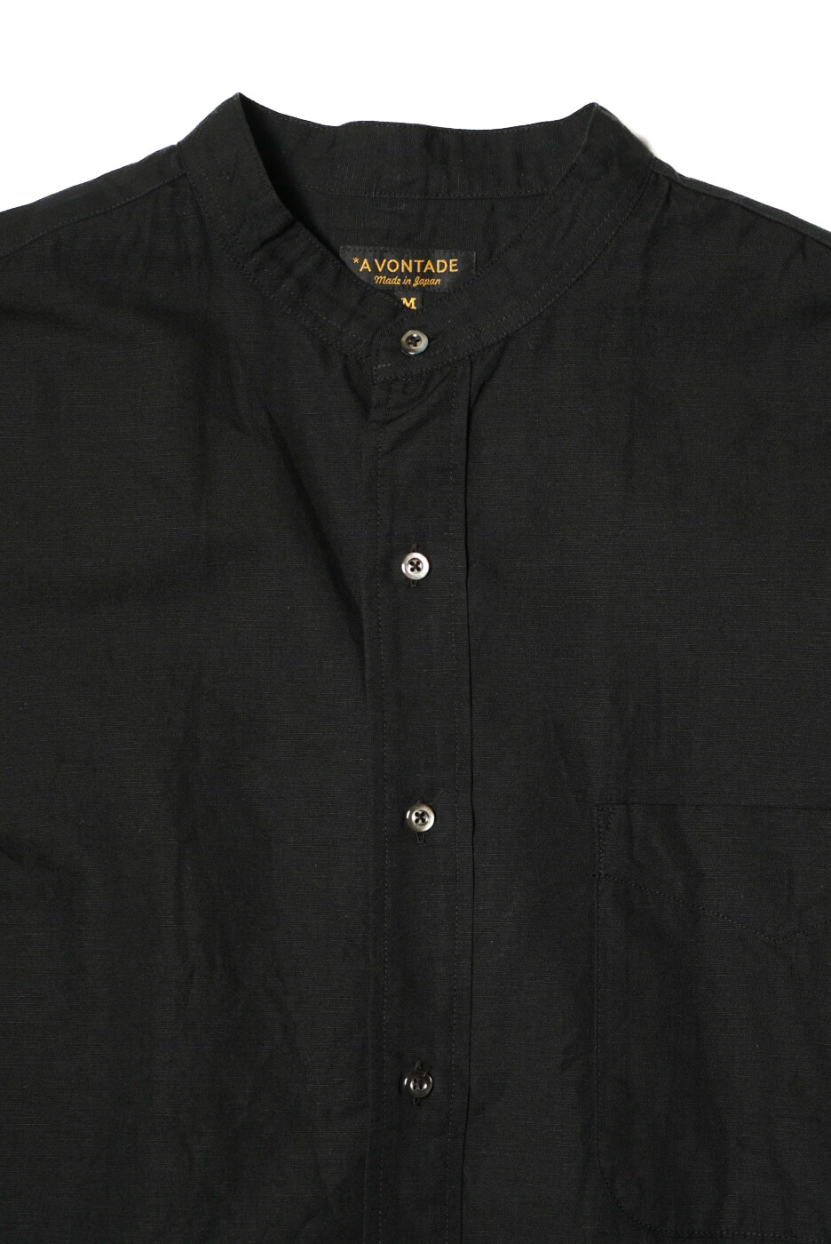Banded Collar Shirts - Cotton Linen Chambray