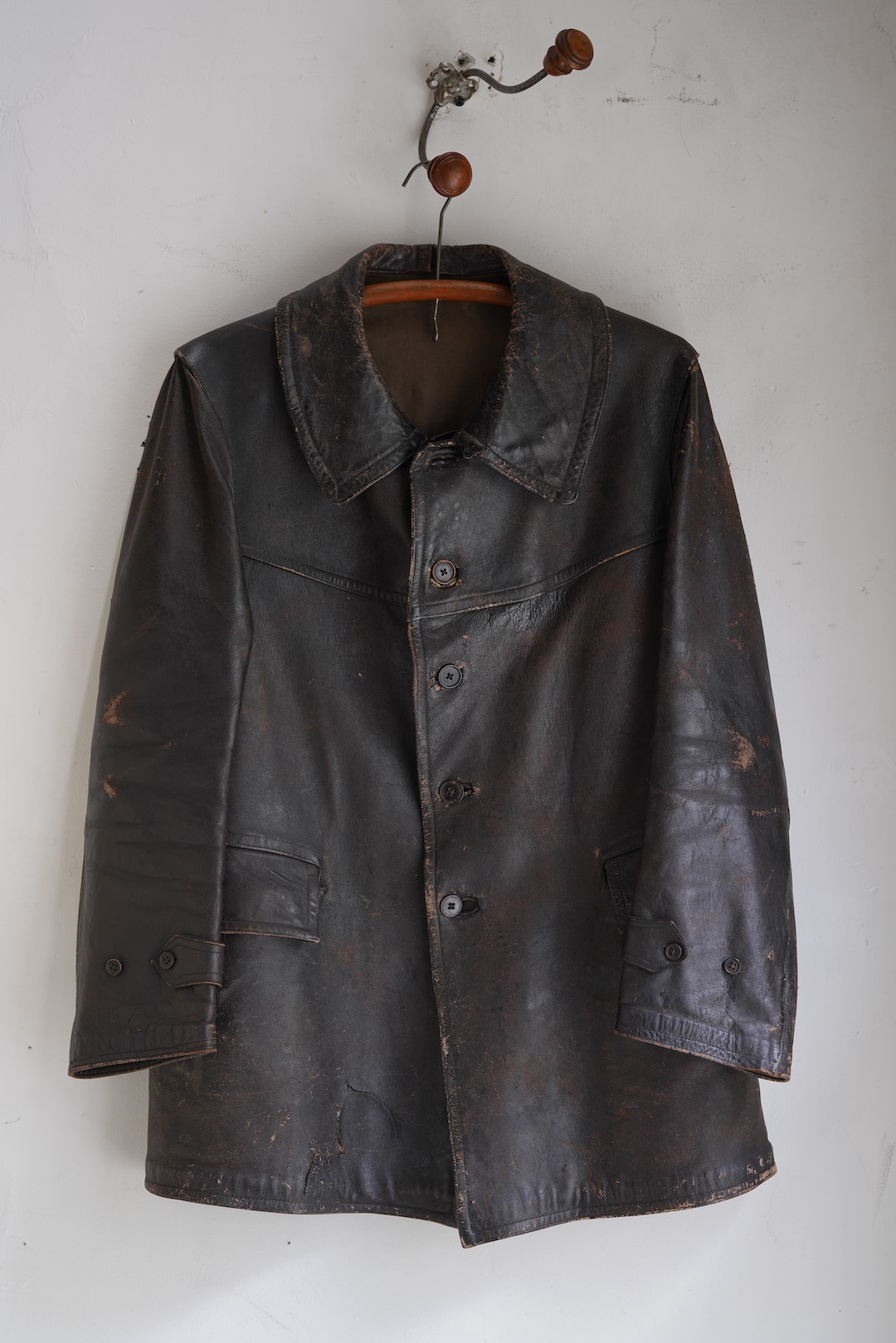 1930's French Army Tank Crew Leather Jacket