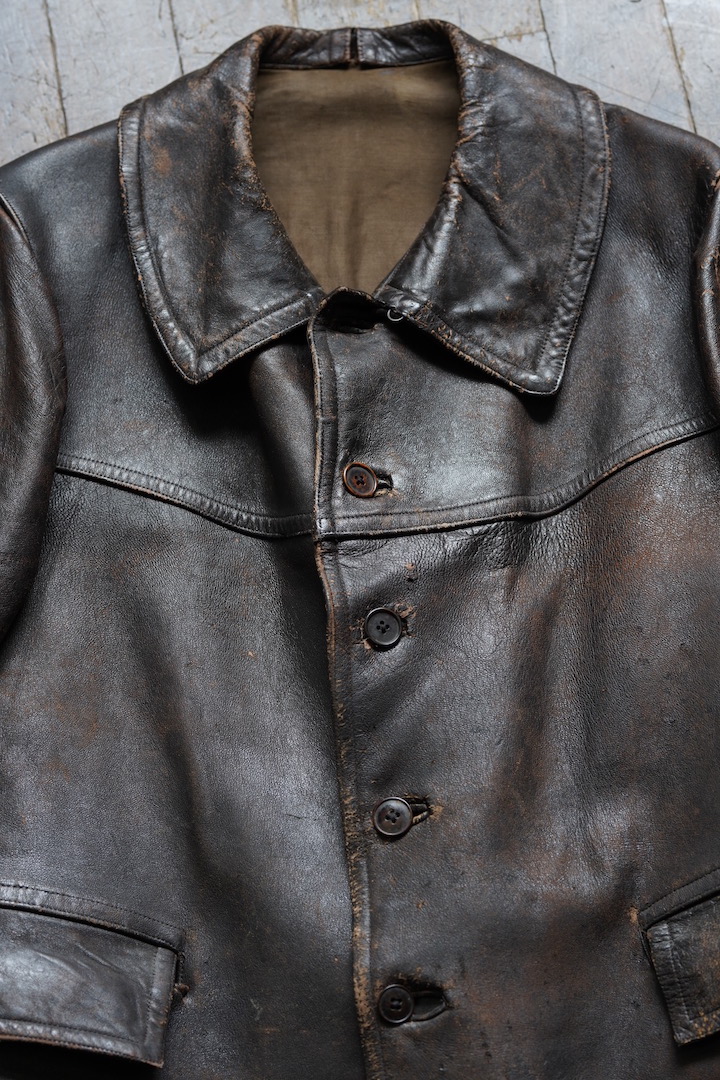 1930's French Army Tank Crew Leather Jacket - EURO VINTAGE - ARCH ...