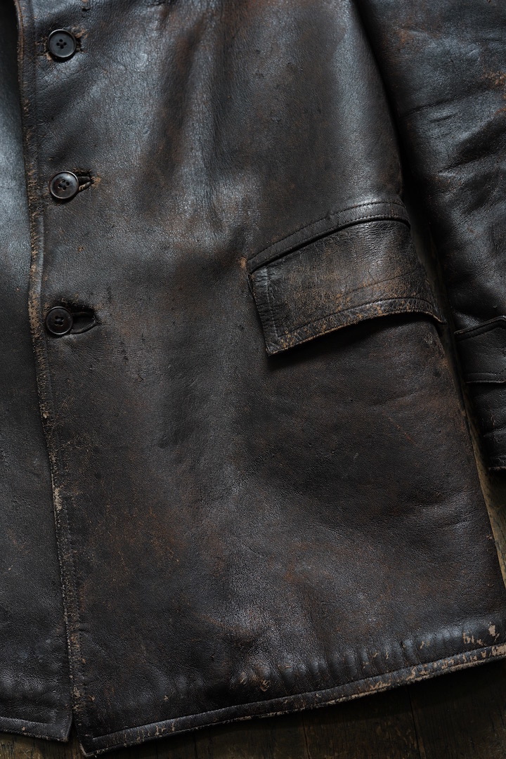 1930's French Army Tank Crew Leather Jacket
