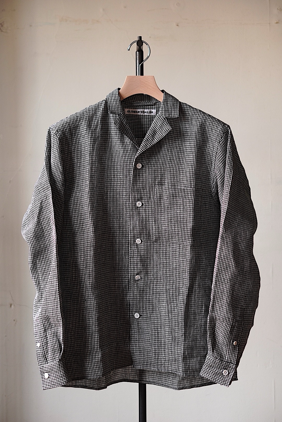 Oldman’s Tailor / Tailor Collar Shirt（LINEN GINGHAM CHECK）