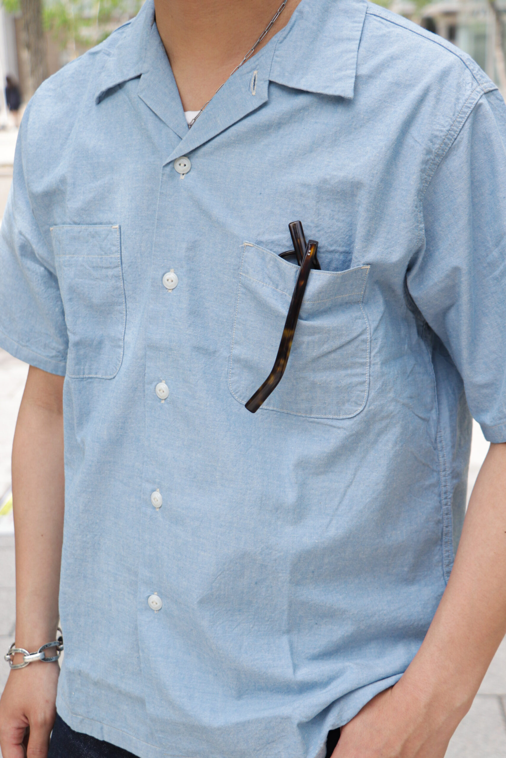 U54 QLS SHIRTS LT CHAMBRAY（LT INDIGO）