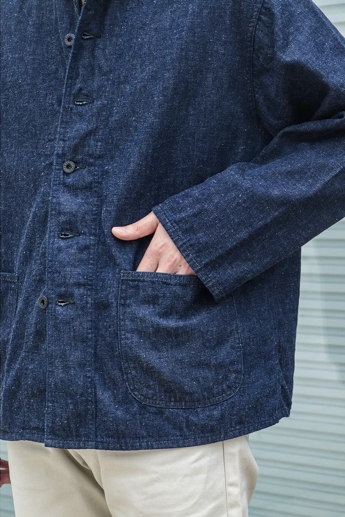 US NAVY SHAWL COLLAR DENIM INDIGO