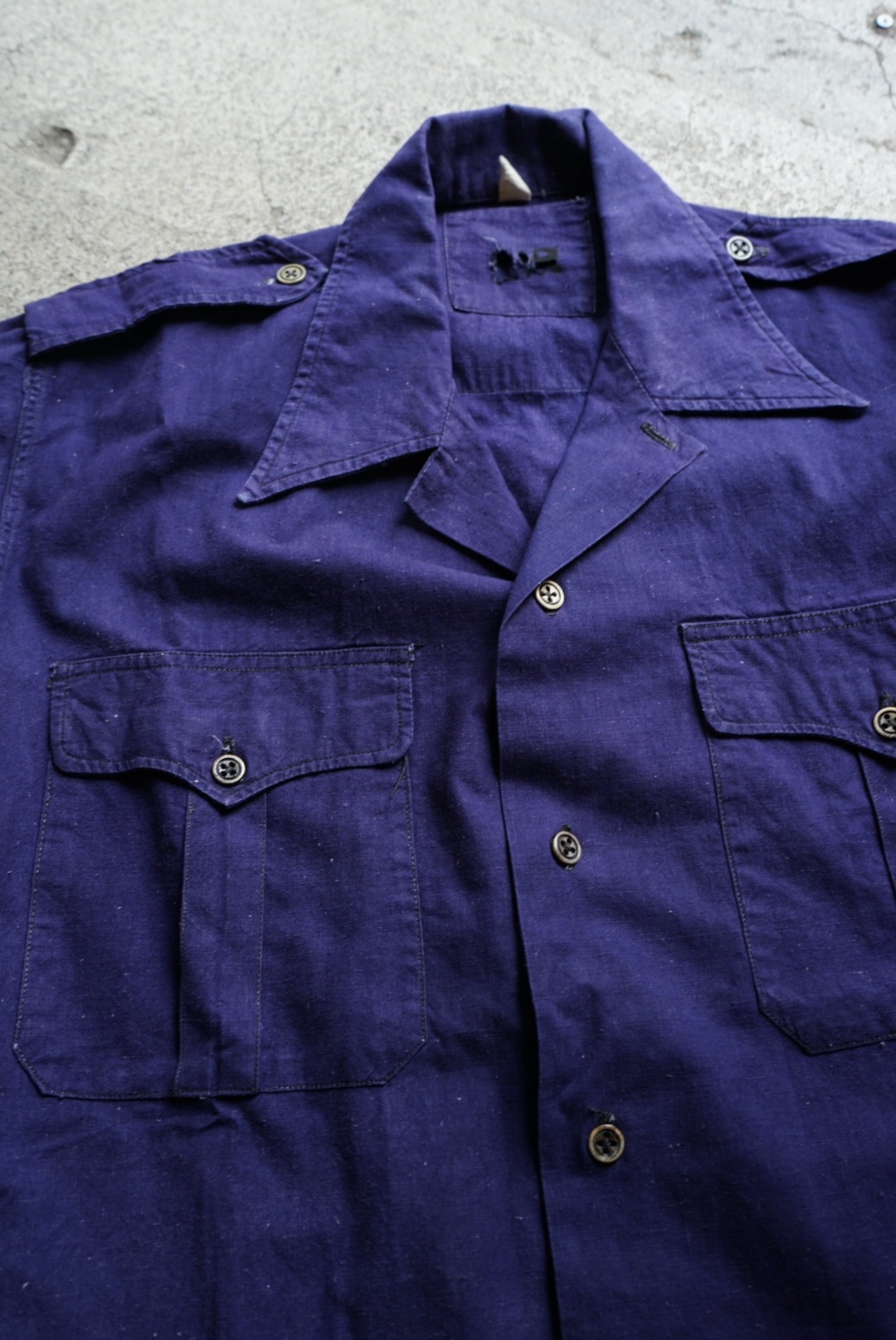 1940'S FRENCH ARMY PILOT BLUE SHIRT