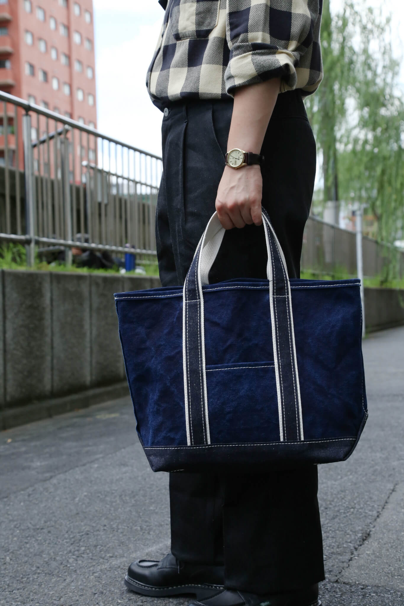 SAC COLMAR M (ECRU×INDIGO)