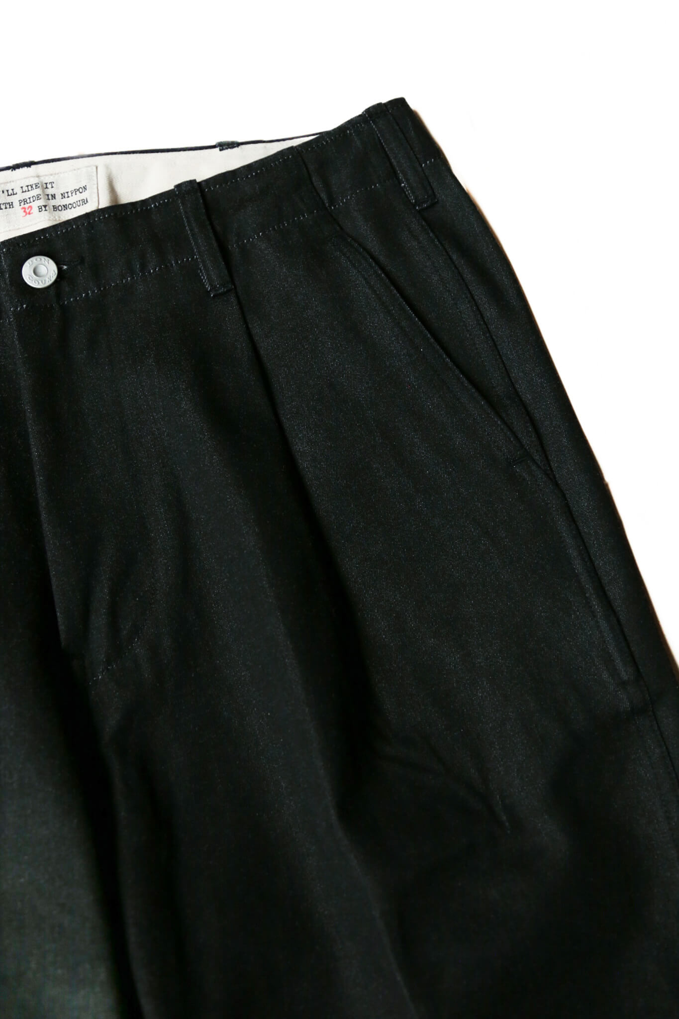 1TUCK TROUSER - WEST POINT BLACK DENIM