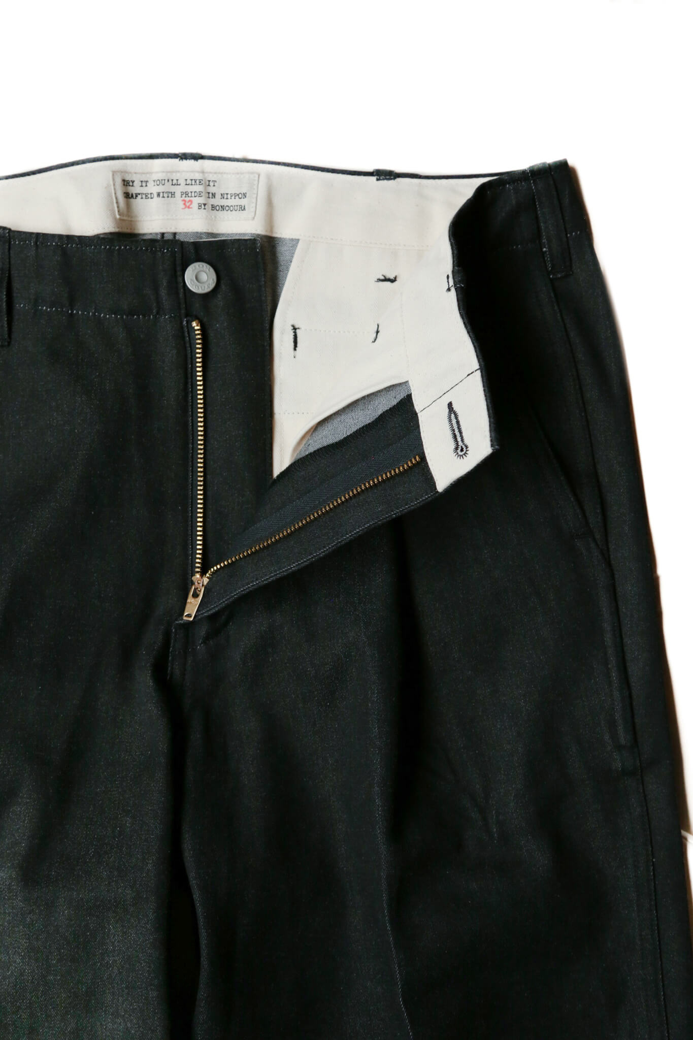 1TUCK TROUSER - WEST POINT BLACK DENIM