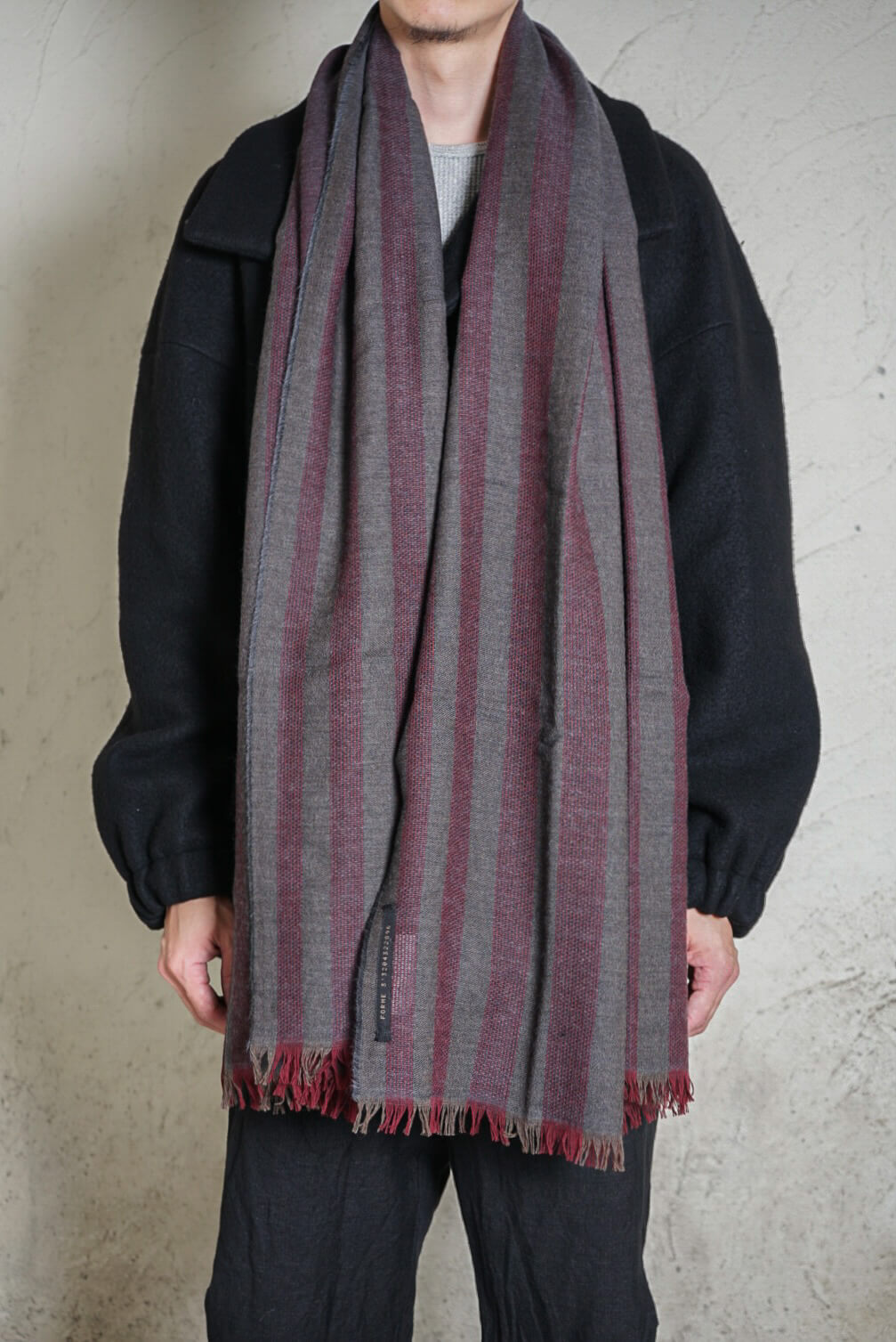 JANUS SCARF（BURGUNDY × GREY）