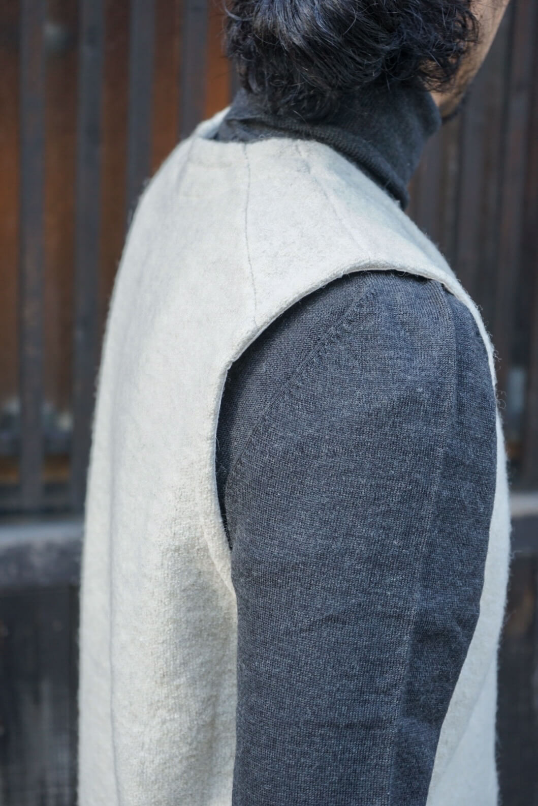 FRENCH VEST WOOL/LINEN（NATURAL）