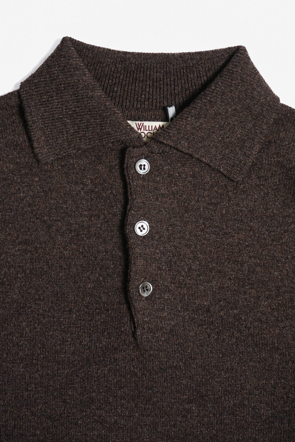 WILLIAM LOCKIE Lambs Wool Polo Collar（BLACK）