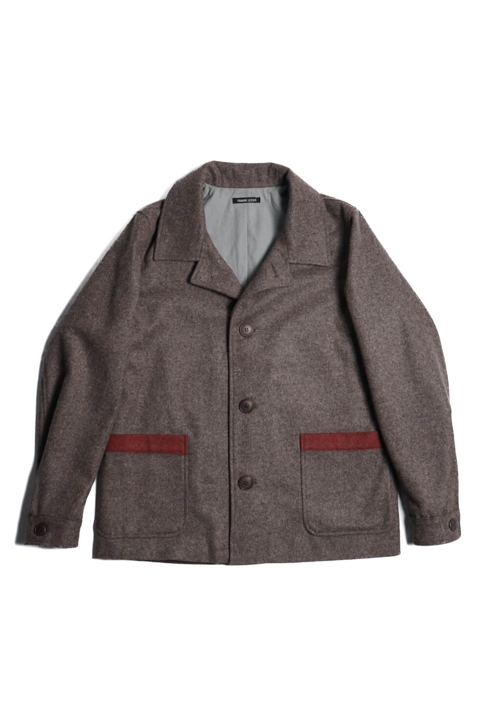 GREY WOOL EDGE DETAIL JACKET