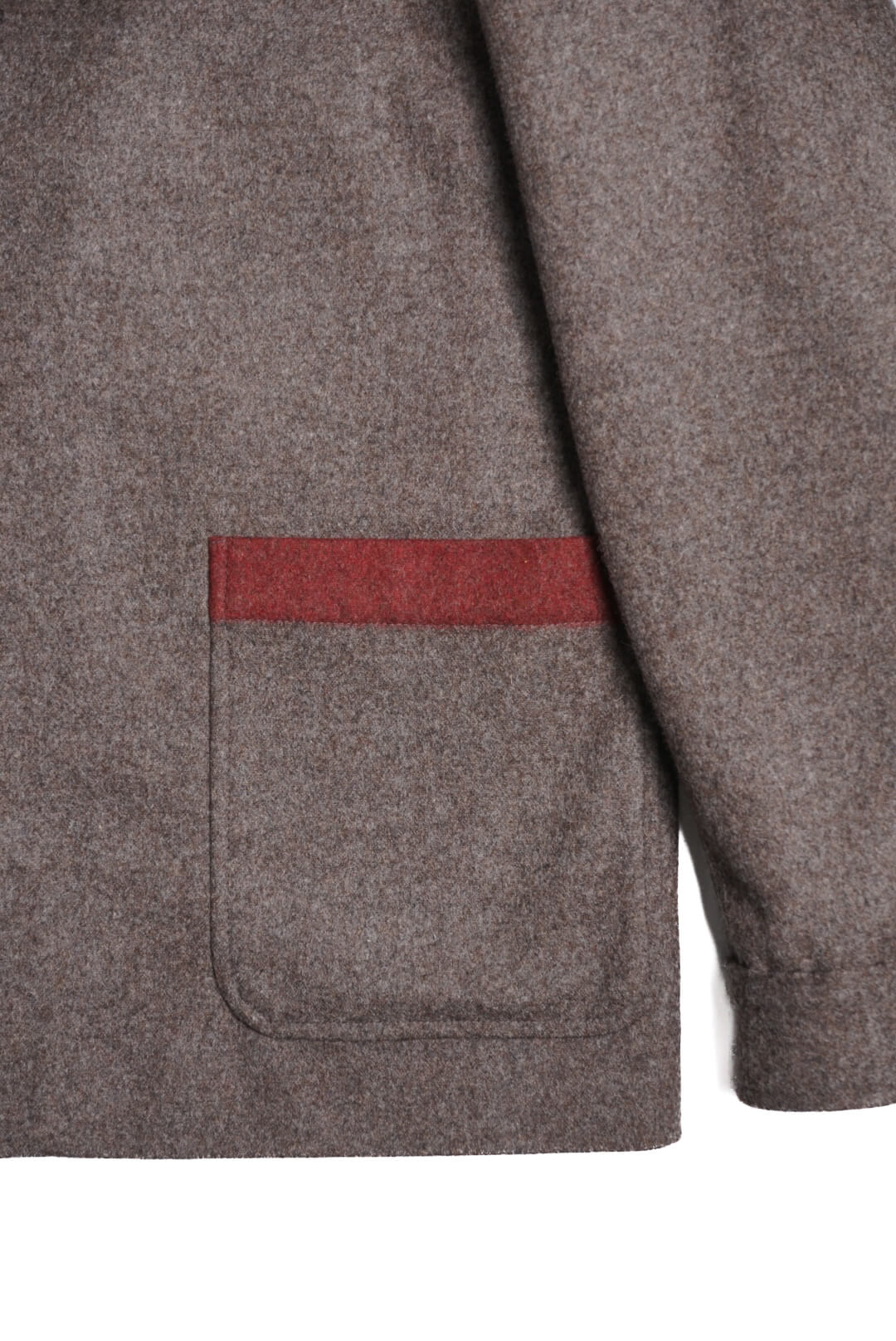 GREY WOOL EDGE DETAIL JACKET