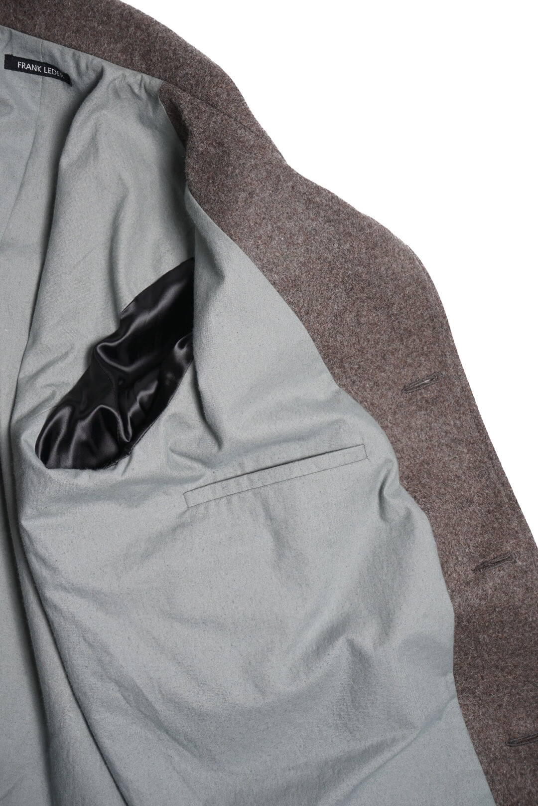 GREY WOOL EDGE DETAIL JACKET