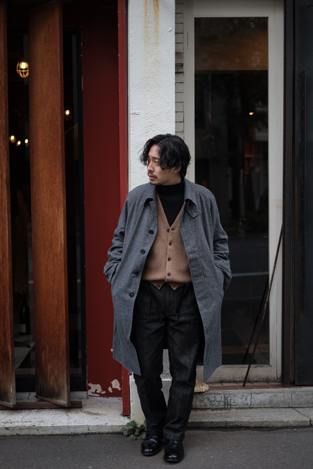 RAGLAN COAT HOUNDTOOTH