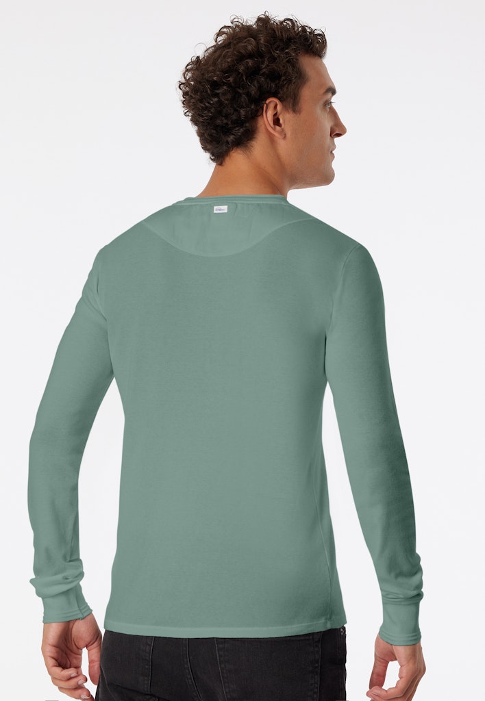 KARL-HEINZ Henley Neck 1/1 (Long Sleeves) シーサー カールハインツヘンリーネック1/1 - Liden Green