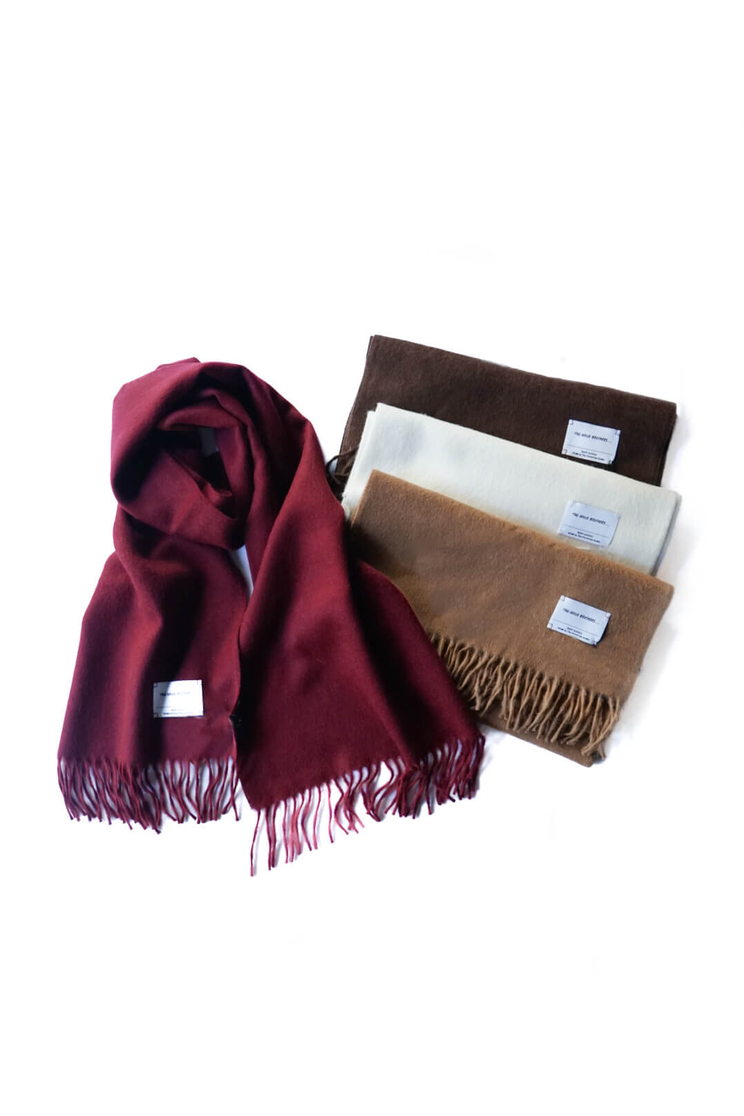 Brushed Scarf（Burgundy / Camel / Ecru / Brown）