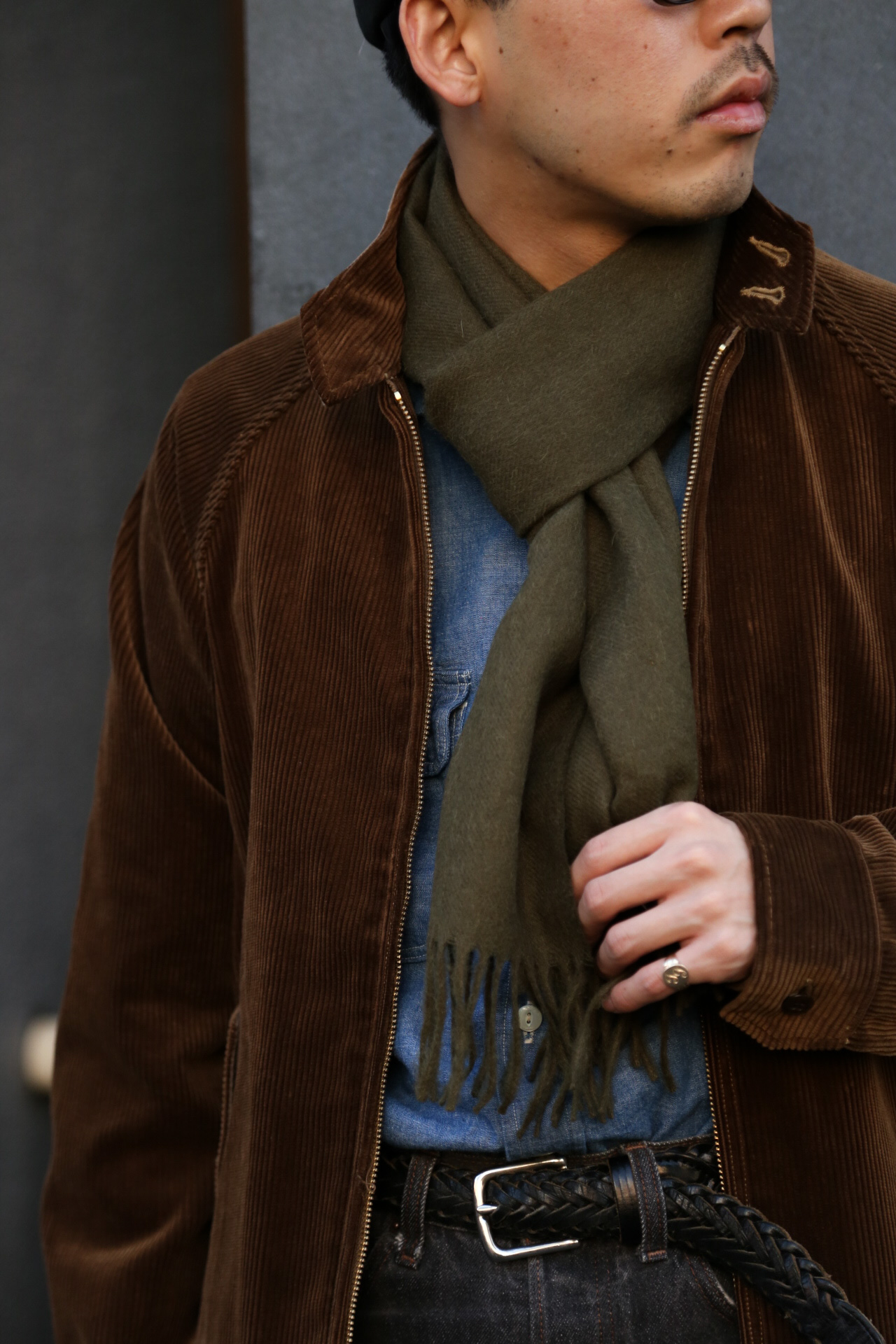 Brushed Scarf（Orange / Teal / Olive / Blue）