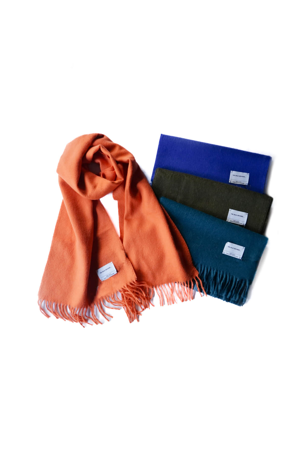 Brushed Scarf（Orange / Teal / Olive / Blue）