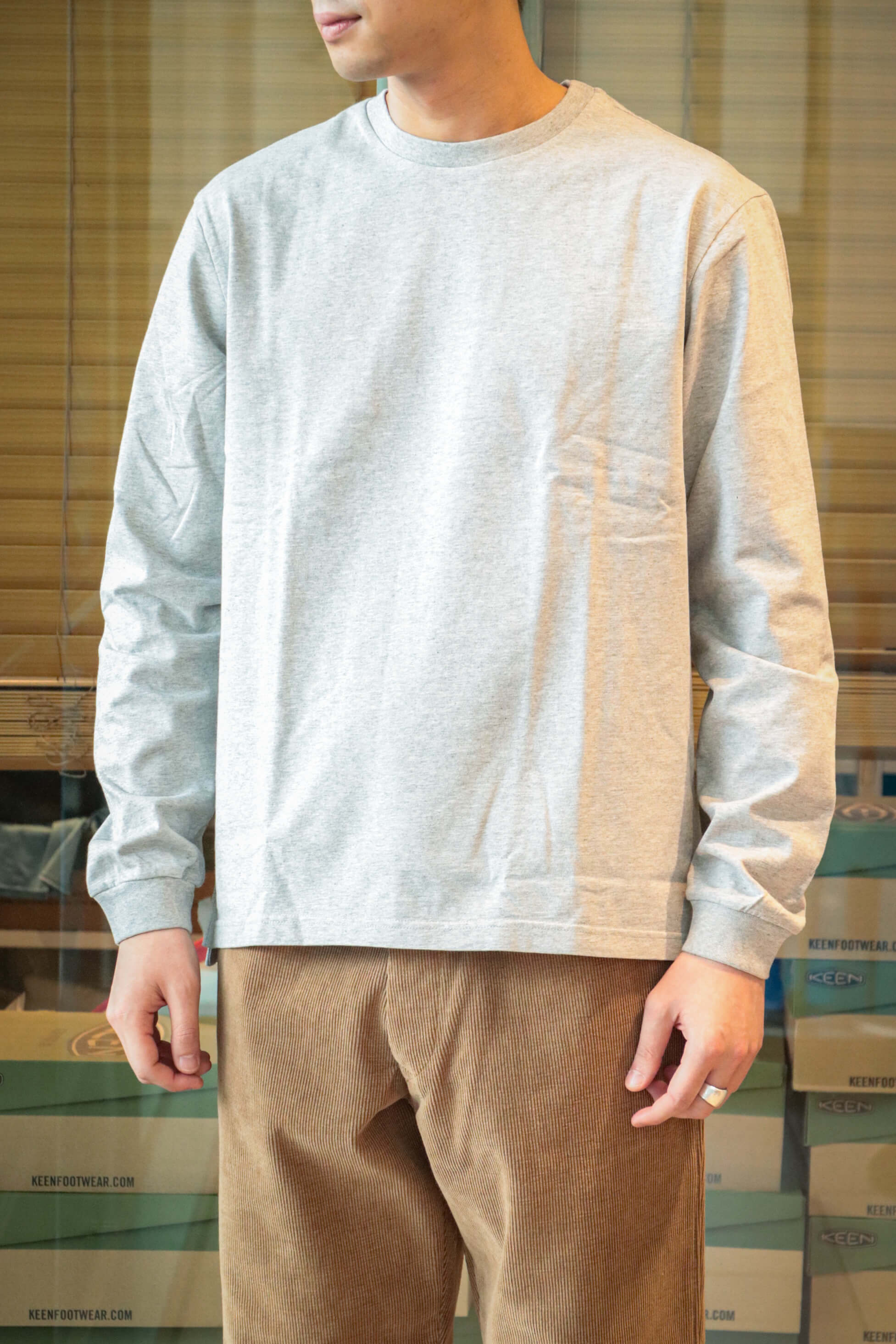 Unfeigned / BASIC LONG SLEEVE T-SHIRT（GREY MELANGE）