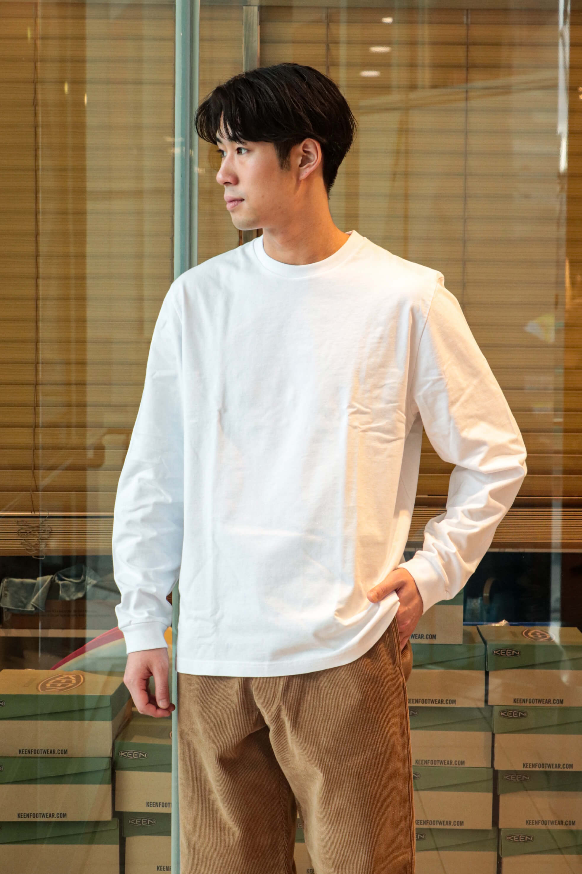 Unfeigned / BASIC LONG SLEEVE T-SHIRT（GREY MELANGE）