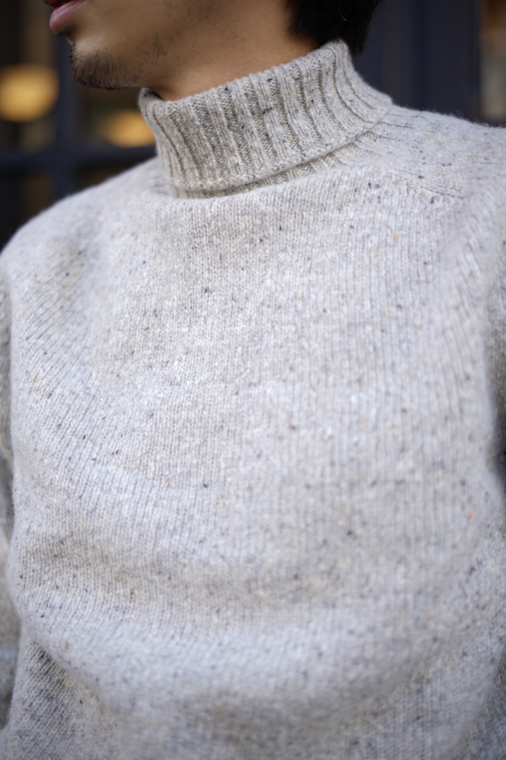 DONEGAL YARN NEP TURTLE  NECK SWEATER