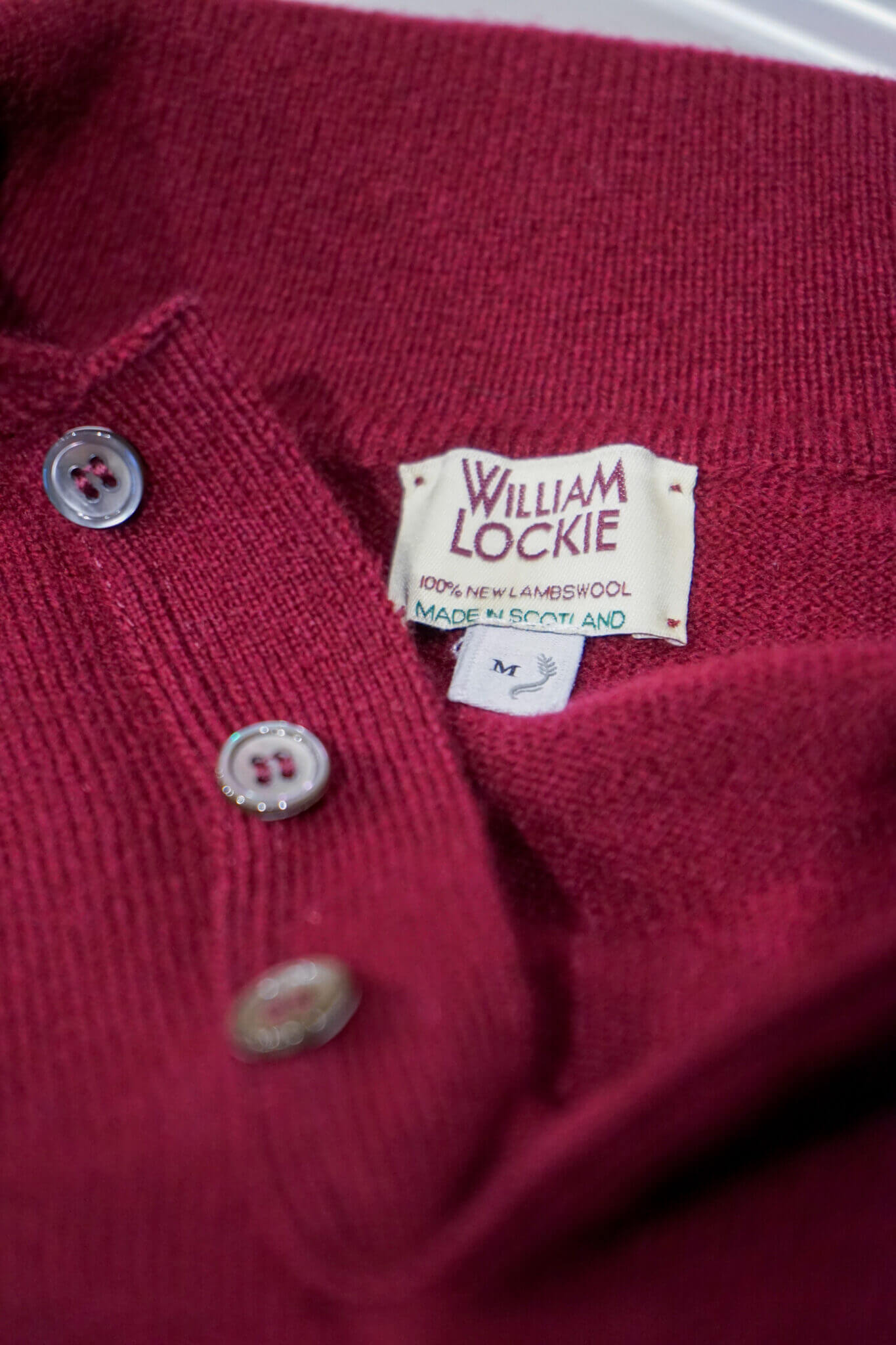 WILLIAM LOCKIE Lambs Wool Polo Collar