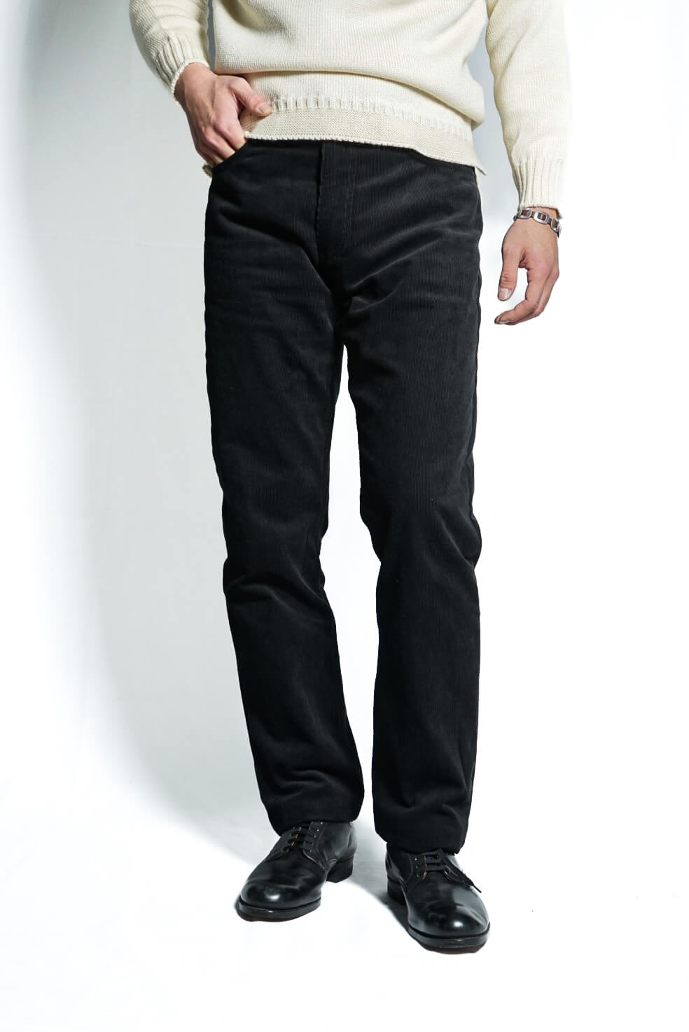 BLACK CORDUROY JEANS MADE IN USA