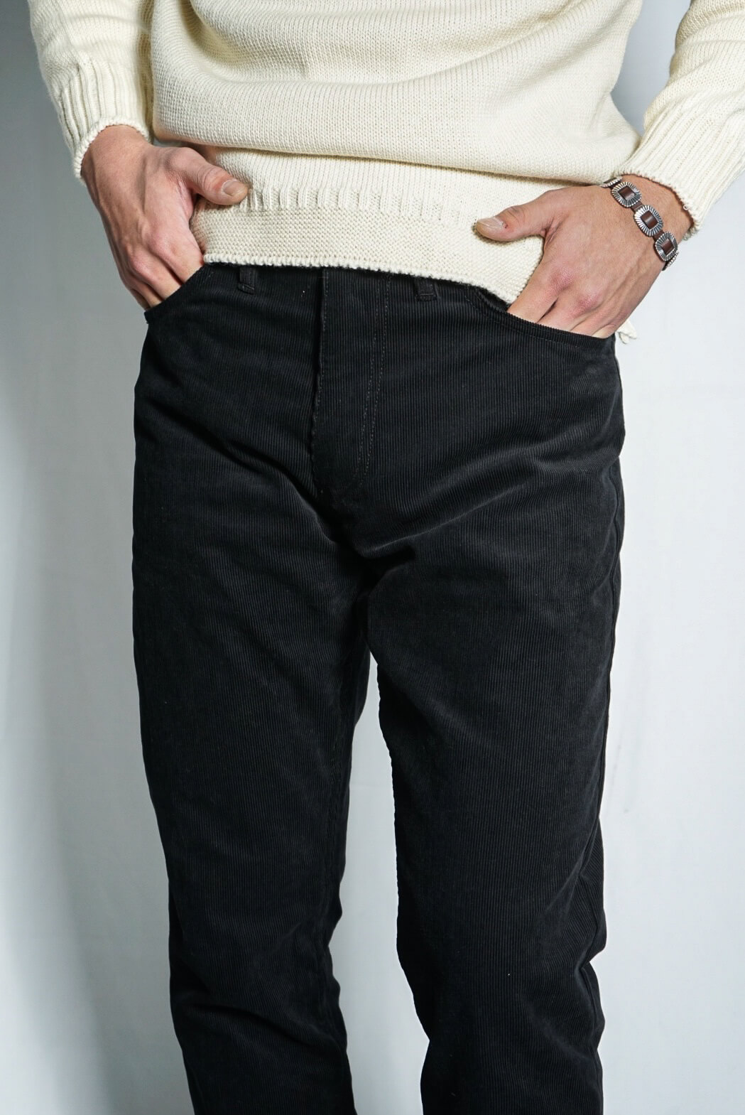 BLACK CORDUROY JEANS MADE IN USA