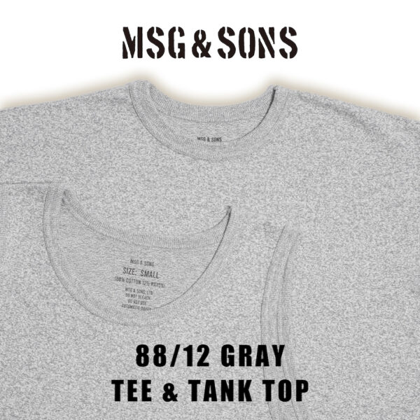 MSG & SONS 88/12 GRAY TEE SHIRT and TANK TOP