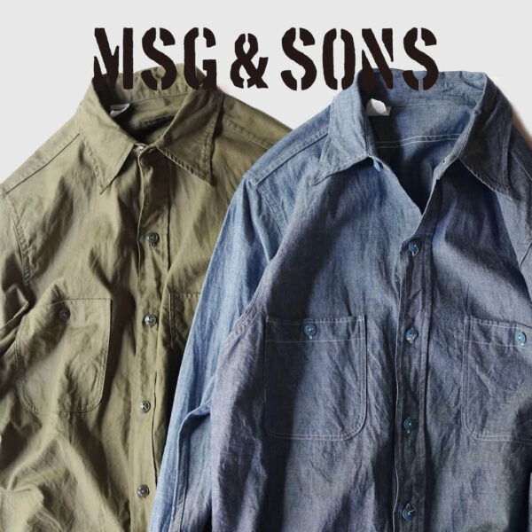 MSG & SONS U.S.N CHAMBRAY & POPLIN SHIRT MADE IN USA